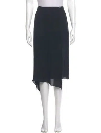 Pre-owned Chanel Vintage Midi Length Skirt In Black