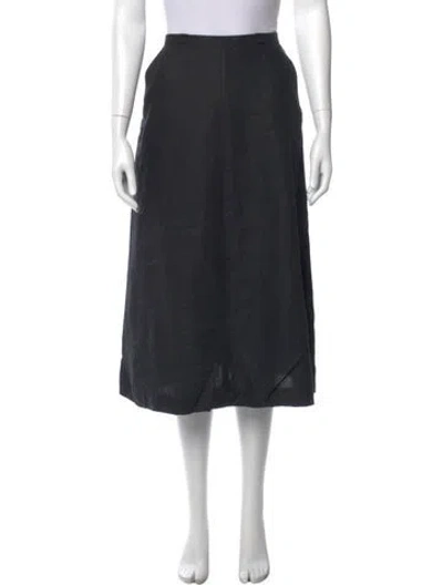 Pre-owned Chanel Vintage Midi Length Skirt In Black
