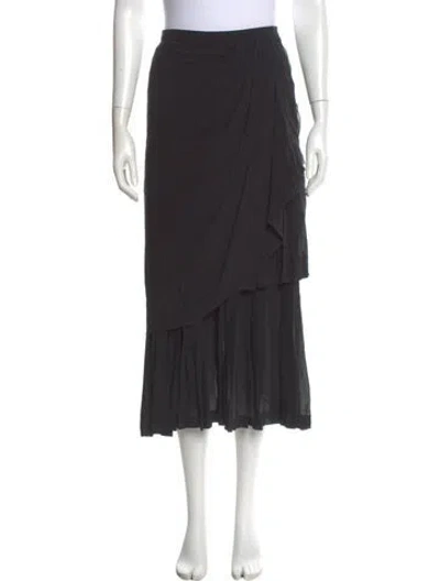 Pre-owned Chanel Vintage Midi Length Skirt In Black