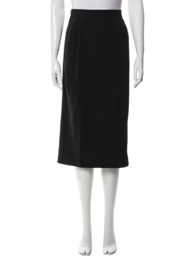 Pre-owned Chanel Vintage Midi Length Skirt In Black