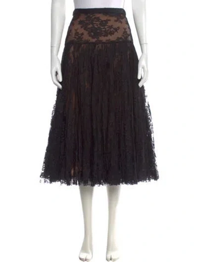 Pre-owned Chanel Vintage Midi Length Skirt In Black