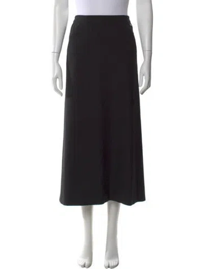 Pre-owned Chanel Vintage Midi Length Skirt In Black