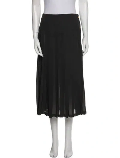 Pre-owned Chanel Vintage Midi Length Skirt In Black
