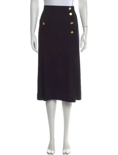 Pre-owned Chanel Vintage Midi Length Skirt In Black