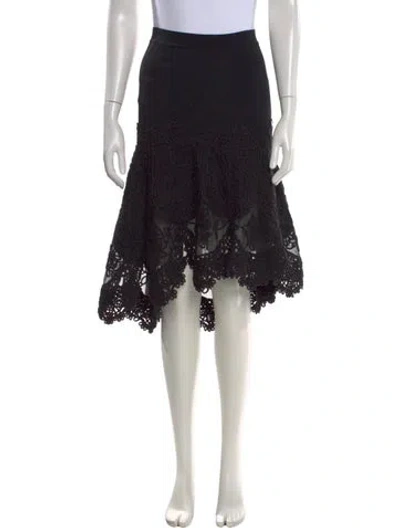 Pre-owned Chanel Vintage Midi Length Skirt In Black