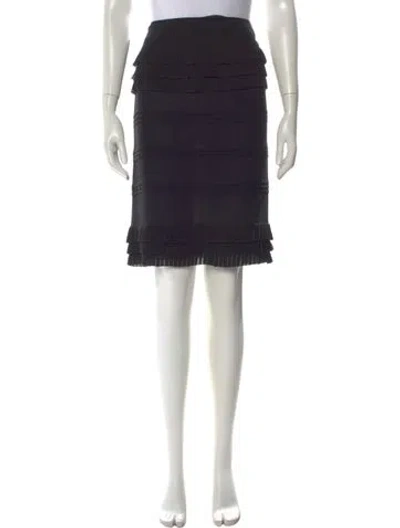 Pre-owned Chanel Vintage Midi Length Skirt In Black