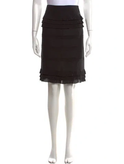 Pre-owned Chanel Vintage Midi Length Skirt In Black