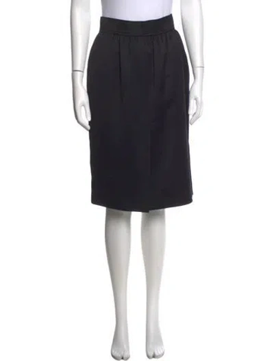 Pre-owned Chanel Vintage Midi Length Skirt In Black