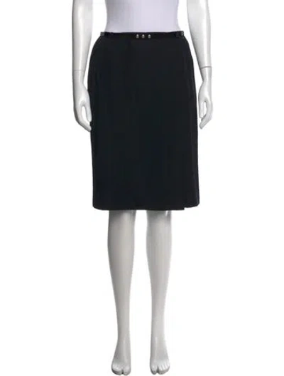Pre-owned Chanel Vintage Midi Length Skirt In Black