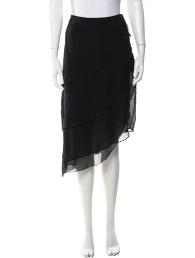 Pre-owned Chanel Vintage Midi Length Skirt In Black
