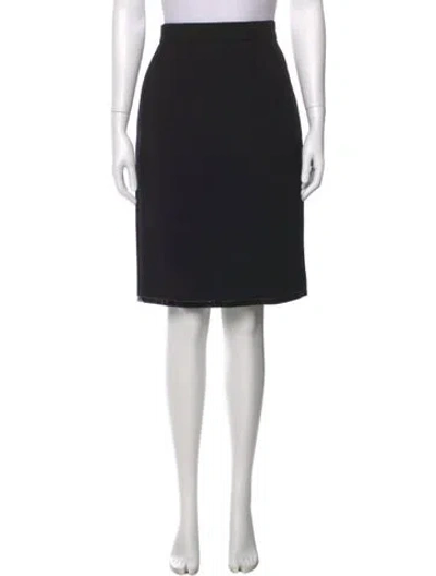 Pre-owned Chanel Vintage Midi Length Skirt In Black
