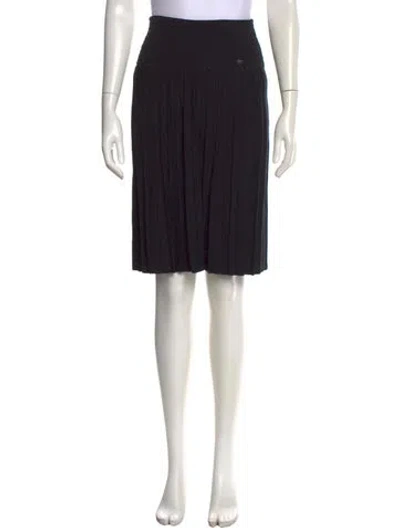 Pre-owned Chanel Vintage Midi Length Skirt In Black