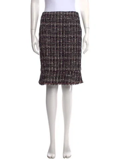 Pre-owned Chanel Vintage Midi Length Skirt In Black
