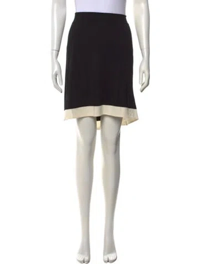 Pre-owned Chanel Vintage Midi Length Skirt In Black