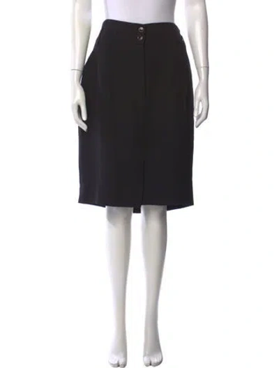Pre-owned Chanel Vintage Midi Length Skirt In Black