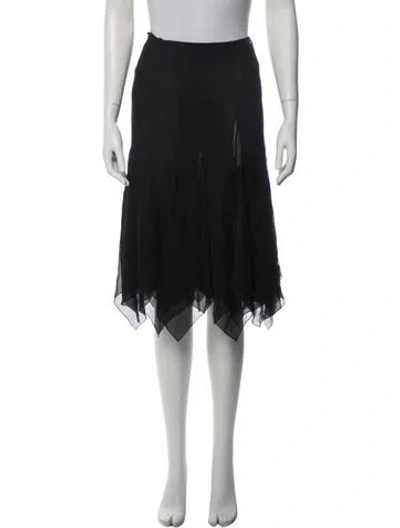Pre-owned Chanel Vintage Midi Length Skirt In Black