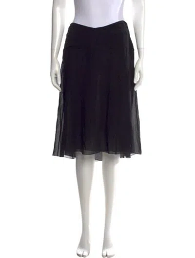 Pre-owned Chanel Vintage Midi Length Skirt In Black