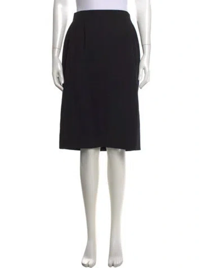 Pre-owned Chanel Vintage Midi Length Skirt In Black