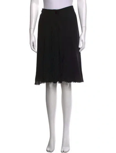 Pre-owned Chanel Vintage Midi Length Skirt In Black