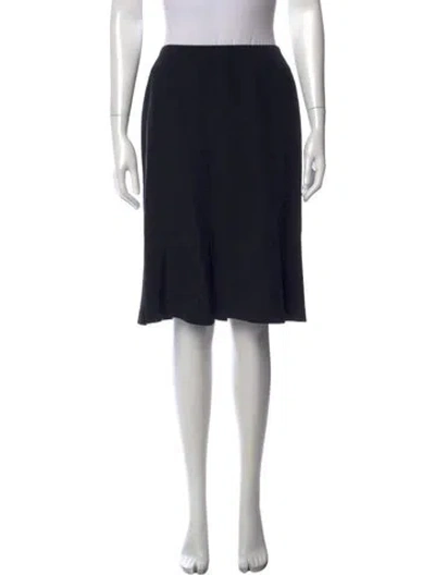 Pre-owned Chanel Vintage Midi Length Skirt In Black