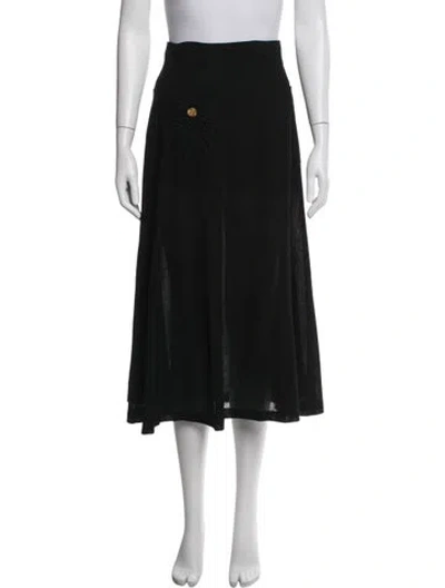 Pre-owned Chanel Vintage Midi Length Skirt In Black