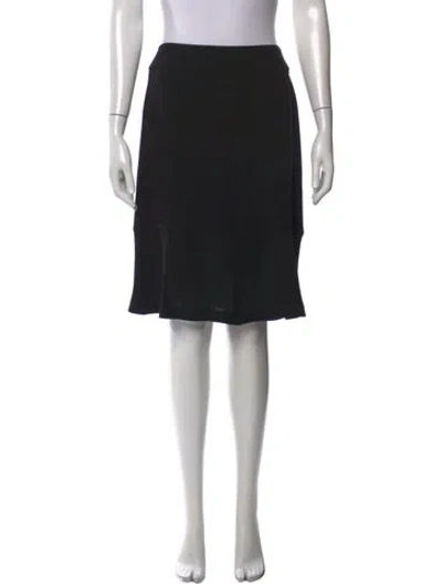 Pre-owned Chanel Vintage Midi Length Skirt In Black