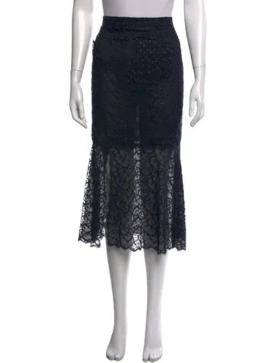 Pre-owned Chanel Vintage Midi Length Skirt In Black