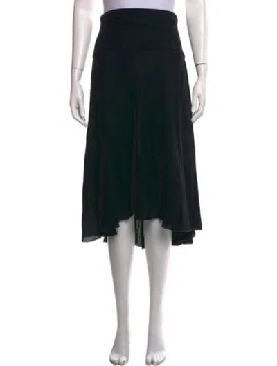 Pre-owned Chanel Vintage Midi Length Skirt In Black
