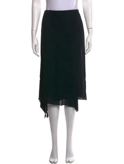 Pre-owned Chanel Vintage Midi Length Skirt In Black