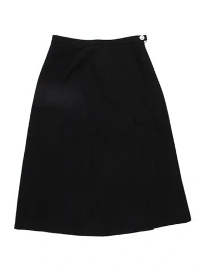 Pre-owned Chanel Vintage Midi Length Skirt In Black