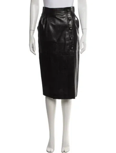 Pre-owned Chanel Vintage Midi Length Skirt In Black