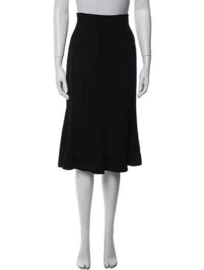 Pre-owned Chanel Vintage Midi Length Skirt In Black