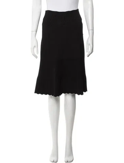 Pre-owned Chanel Vintage Midi Length Skirt In Black