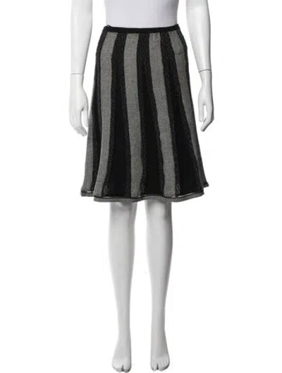 Pre-owned Chanel Vintage Midi Length Skirt In Black/metallic