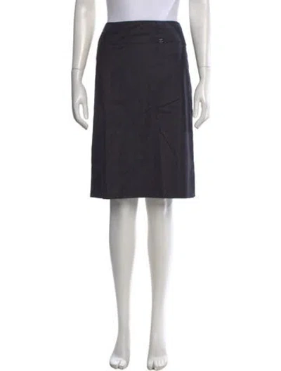 Pre-owned Chanel Vintage Midi Length Skirt In Blue