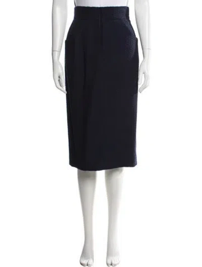 Pre-owned Chanel Vintage Midi Length Skirt In Blue