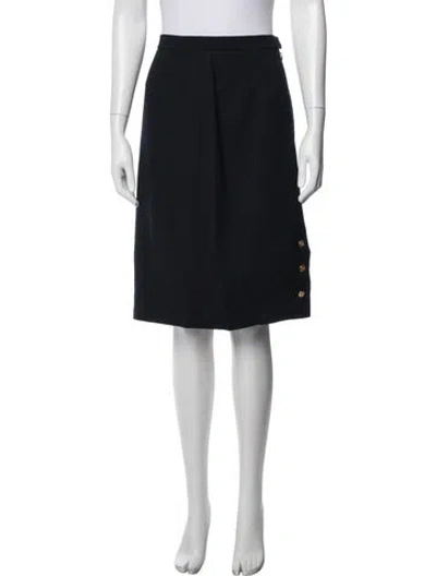 Pre-owned Chanel Vintage Midi Length Skirt In Blue