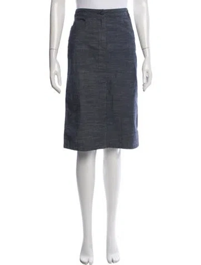 Pre-owned Chanel Vintage Midi Length Skirt In Blue