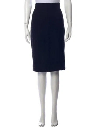 Pre-owned Chanel Vintage Midi Length Skirt In Blue