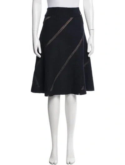 Pre-owned Chanel Vintage Midi Length Skirt In Blue