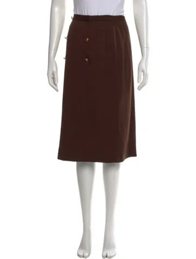 Pre-owned Chanel Vintage Midi Length Skirt In Brown