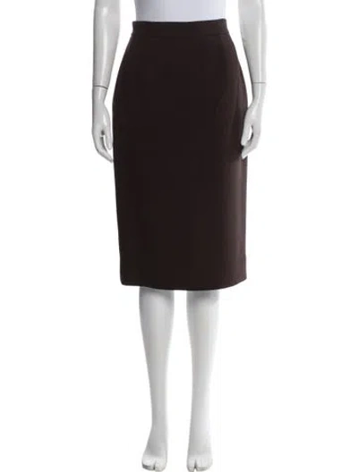 Pre-owned Chanel Vintage Midi Length Skirt In Brown