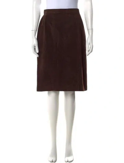 Pre-owned Chanel Vintage Midi Length Skirt In Brown