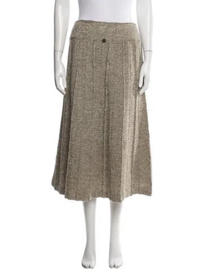 Pre-owned Chanel Vintage Midi Length Skirt In Brown