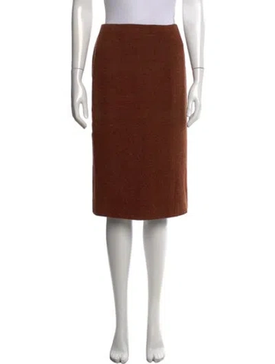 Pre-owned Chanel Vintage Midi Length Skirt In Brown
