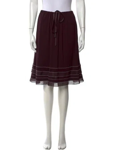 Pre-owned Chanel Vintage Midi Length Skirt In Burgundy