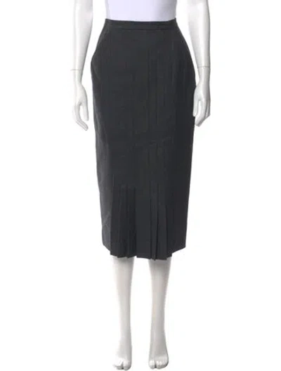 Pre-owned Chanel Vintage Midi Length Skirt In Gray
