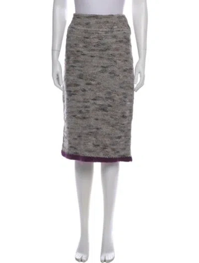 Pre-owned Chanel Vintage Midi Length Skirt In Gray
