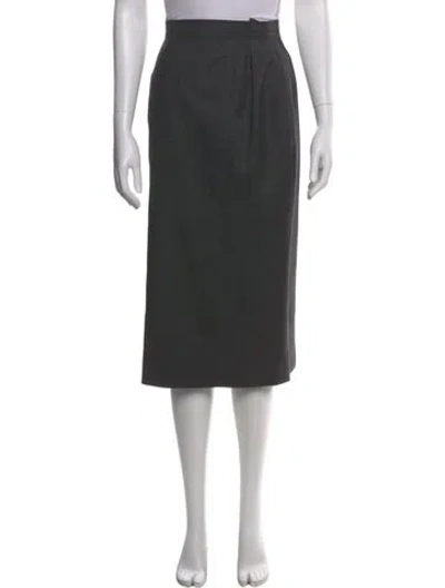 Pre-owned Chanel Vintage Midi Length Skirt In Gray