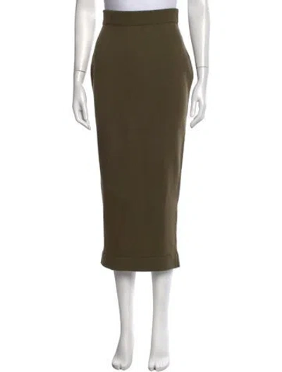 Pre-owned Chanel Vintage Midi Length Skirt In Green